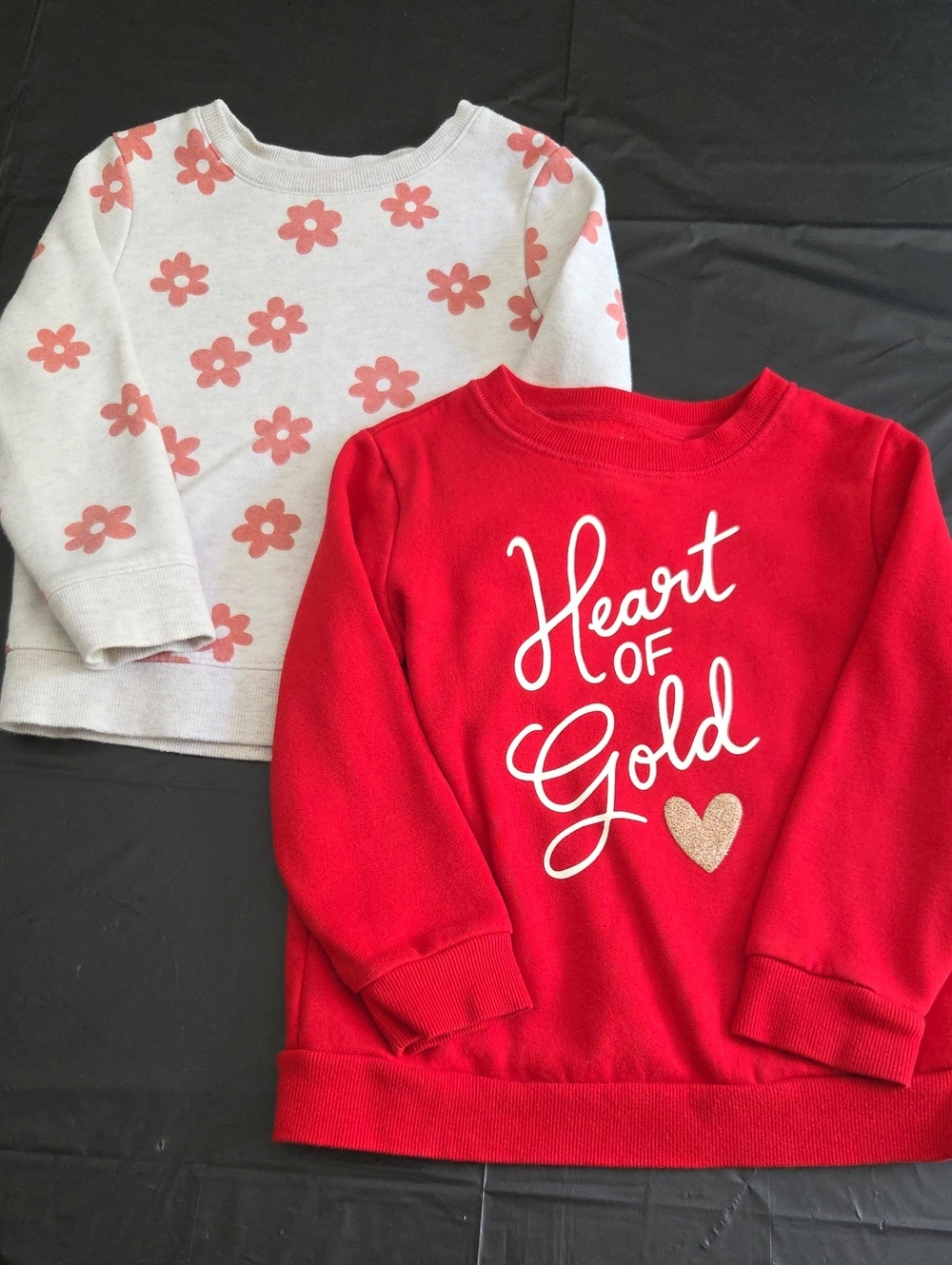 Cat & Jack Red Sweatshirt with White Script & Gold Heart